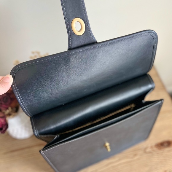 Coach Black Willis Top Handle Leather Satchel - Picture 11 of 16